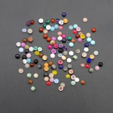 100pcs Mixed Natural Stone 4mm Round Cab Cabochon for DIY Jewelry Making