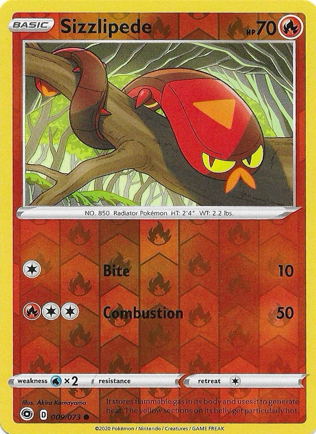 Pokemon TCG Card - Sizzlipede Reverse Holo 9/73 | Champions Path | NM/MINT!