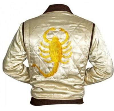 Herren Drive Scorpion Satin Slim Fit Fahrer Trucker Ryan Designer Gosling Jacke