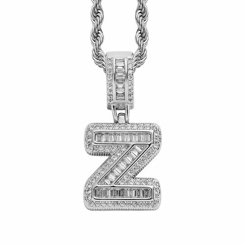 Collana lettera alfabeto uomo donna hip hop ottone ghiacciato gioielli A9368 - Foto 64 di 64