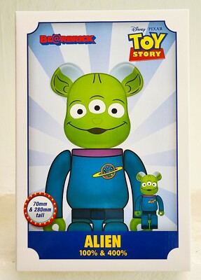 Medicom Toy Be@rbrick Bearbrick 400% &100% Toy Story Alien Version