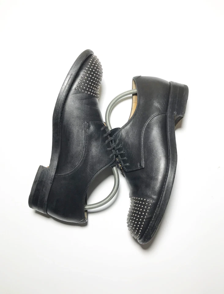 Gucci leather / studded toe oxfords laced-up black shoes women's US 6 EU 36 - Image 2 of 4