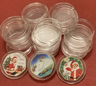 28mm Clear Coin Holder Capsule For Small 50p UK 1-500 PCS( Coins Not Included )
