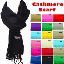 Women Men Winter Plain Solid 100% Cashmere Wool Wrap Scarf Scotland Made Scarves