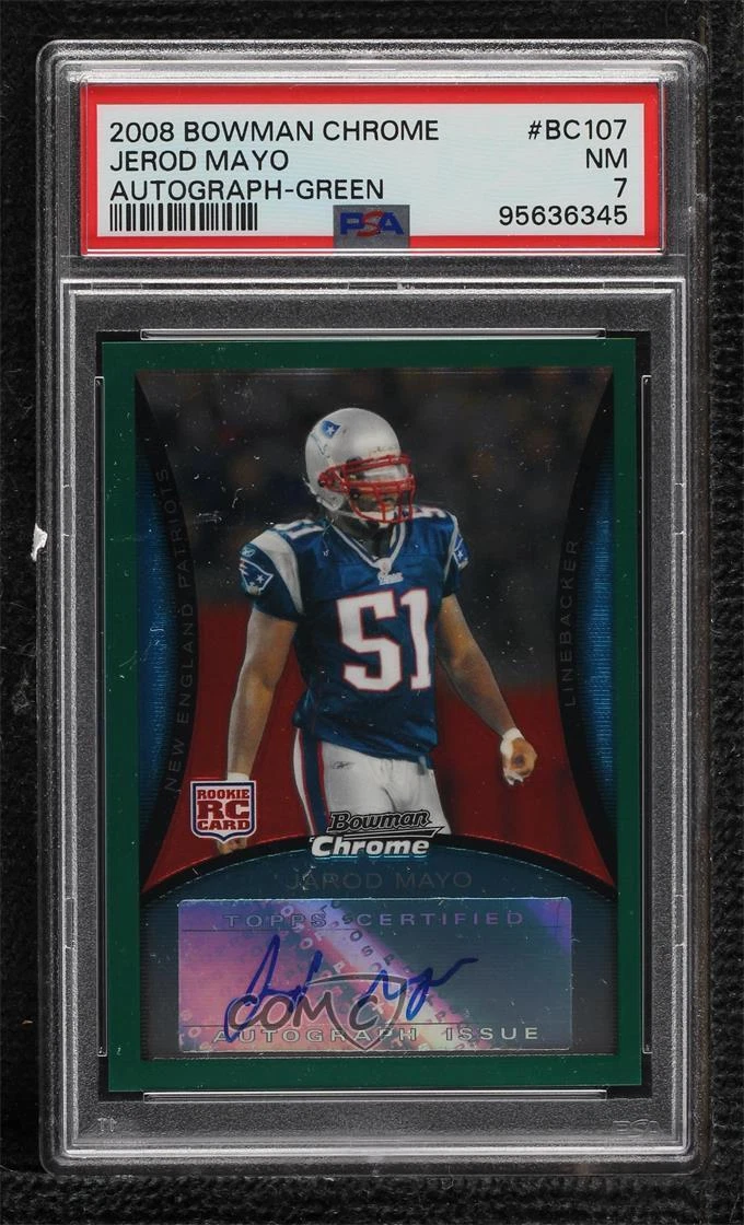 Jerod Mayo Bowman Chrome #BC107 Autograph-Green