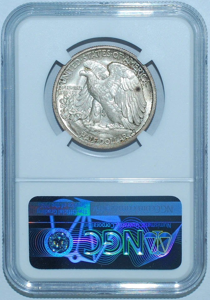 Meio dólar 1944 S/S NGC MS63 FS-502 RPM repunched Mint Mark Walking Liberty - Imagem 2 de 3