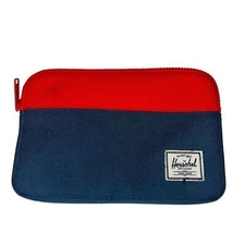 Herschel Supply Co. iPad Mini Tablet Case Padded Zipper Pouch Fleece Lined Red/N
