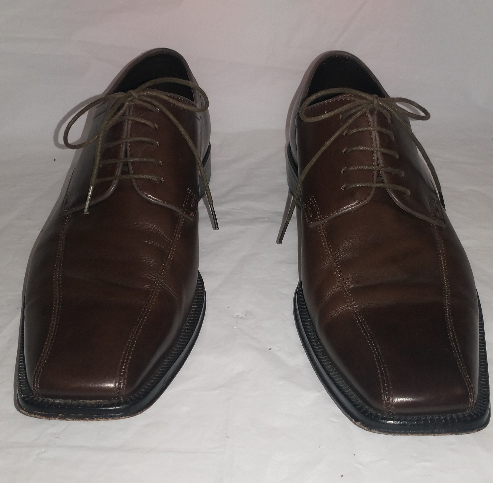 SAOLA Scarpe eleganti BOSS Hugo Boss Vero Cuoio 10720 punta da bicicletta derby marrone scuro M 7 ottime condizioni