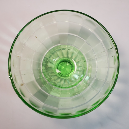 Anchor Hocking Block Optic Parfait Cup Green Vaseline Glass Ice Cream Pudding - Picture 8 of 15