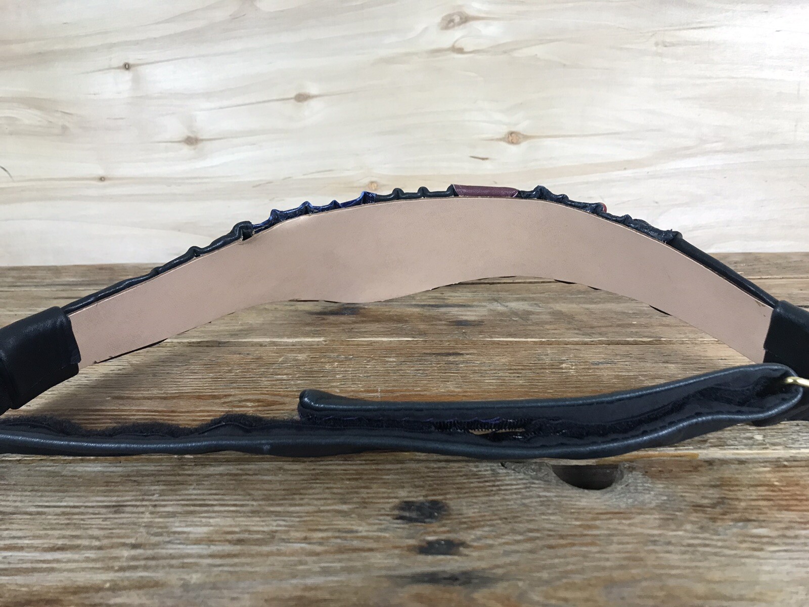 VTG Handmade? Leather Patchwork Statement Belt We… - image 7