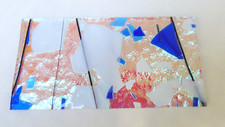 CBS Dichroic Glass coe 90 Pink Teal Color on clear w/ Fracture Streamers
