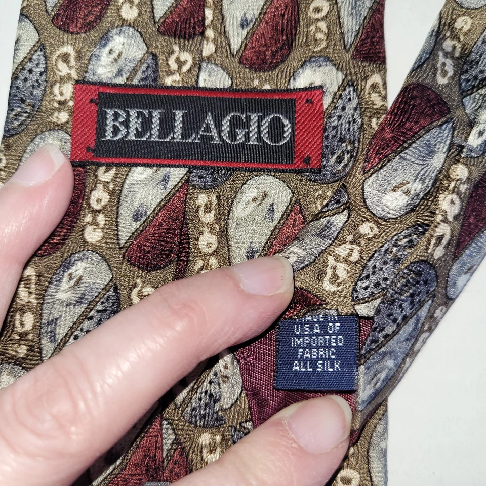 Corbata Bellagio Para Hombre Corbata Hecha a Mano/Unión Hecha en EE. UU. Seda Oficina Negocios Foto 4 de 4