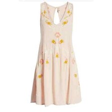 NWT Free People Blush combo Embroidered Sleeveless Slip Dress Size XS