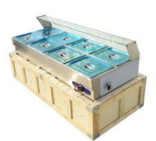 110V 8-Pan Commercial Bain-Marie Buffet Food Warmer SS Steamer 4&quot; Deep 2.2KW