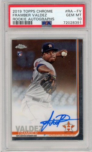 Framber Valdez Topps Cromo Novato Automático PSA 10 Autógrafos RA-FV Astros RC