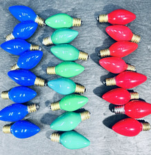 Vtg C7 Multicolor Christmas Light Bulbs Replacemnt Qty 24