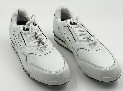 Etonic Lite ST Series, White Golf Shoes, Size 10.5, Metal/Adjustable Spikes, VTG