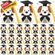 Gejoy 24 Pcs Graduation Mini Dog Stuffed Animal Tiny Congrats Grad Colorful 