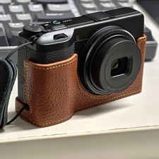 Handmade Leather Camera Half Cover Case Protective Base Bag For Ricoh GR4 GRiv