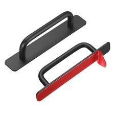 2pcs Adhesive Cabinet Handle 5.8" Drawer Handles Pulls for Closet Door Black