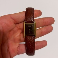 Vintage Cartier Must de Cartier Tank Vermeil – Hand-Wound – Black Dial