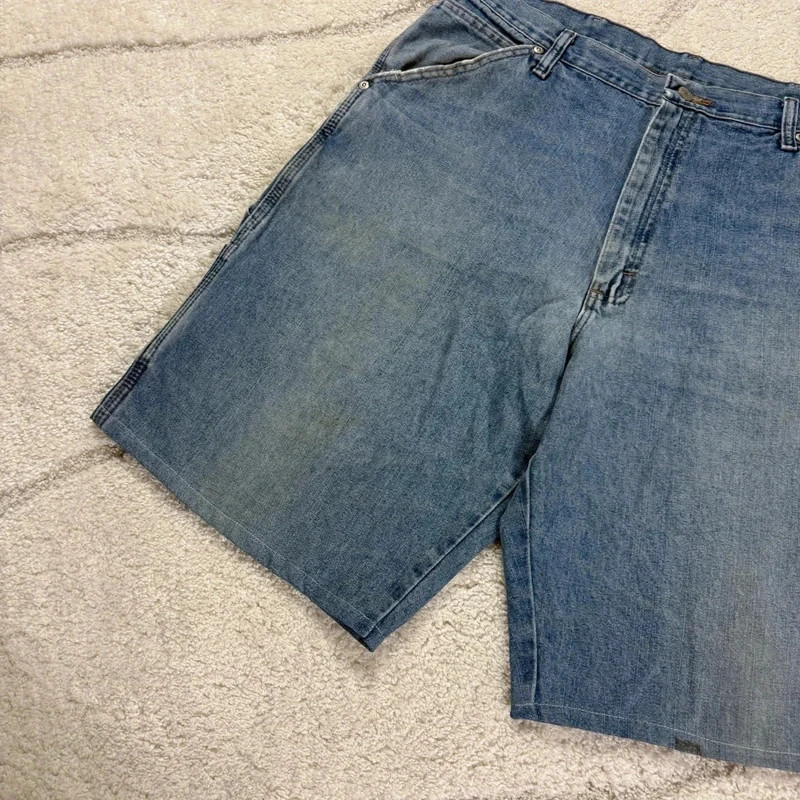 VTG Wrangler 90s Baggy Oversized Relaxed Blue Sz 36 Carpenter Denim Shorts Jorts image 8