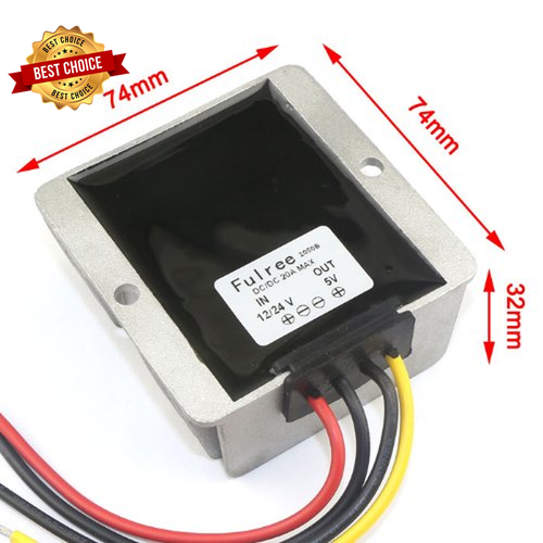- 90068 DC 12V auf 5V Wandler, DC-DC 10V-35V 24V auf 5 Volt Regler 20A Leistung - Bild 6 von 6