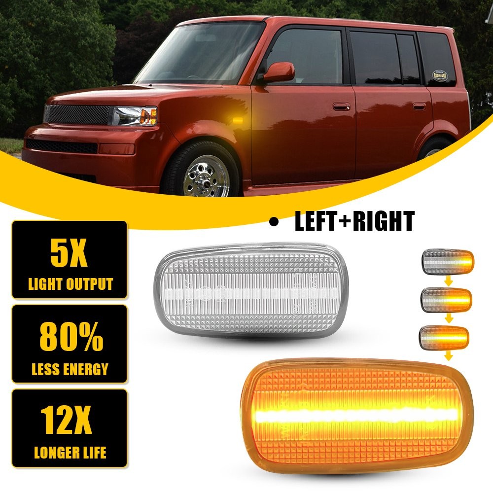 For 2004 - 2006 Scion xB Sequential Clear LED Front Fender SIDE