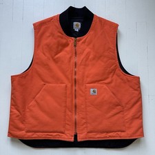 Y2K Carhartt Arctic Quilt-Lined Vest Blaze Orange V01 BLZ Men s XXL 2XL