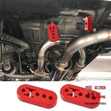 2PCS Car Rubber Exhaust Hanger, Rubber Muffler Hangers, Rubber 4 Hole Red