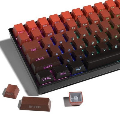 XVX Side Print Gradient Red Keycaps, Double Shot PBT Keycaps 60 65 75 100 Per...