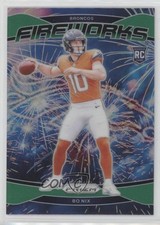 2024 Panini Prizm Fireworks Green Prizm Bo Nix #23 ry5