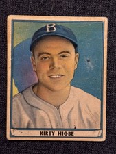1941 PLAY BALL BASEBALL CARD #52 KIRBY HIGBE BROOKLYN DODGERS CREASE FREE VG