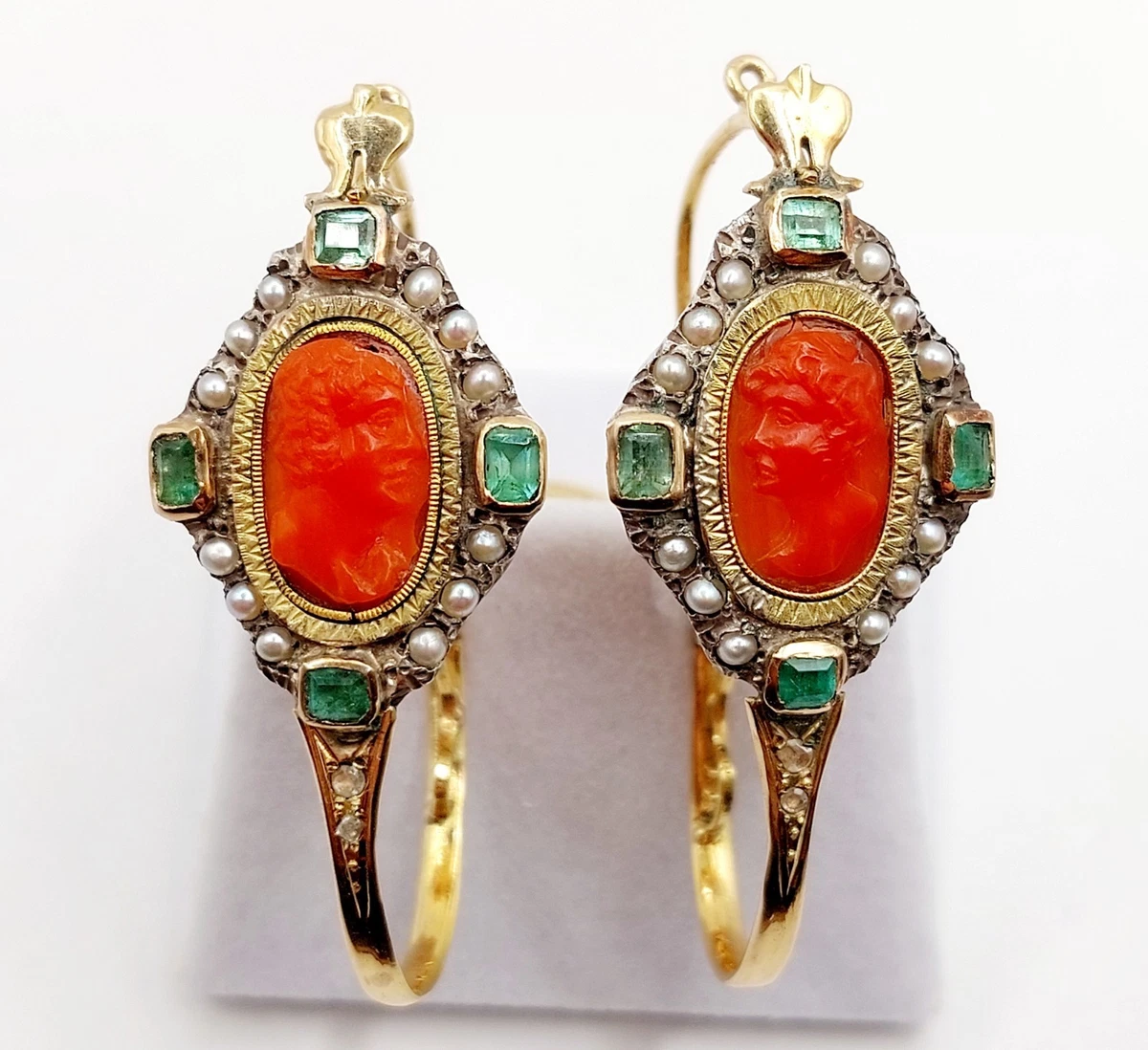 Boucles D'oreilles émeraudes, Rubis, Topazes - Plaque Or Et Argent 925 - MAGNIFIQUE Et NEUVES