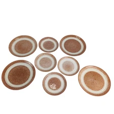 Vtg Mid-Century Sears Harmony House Stonecrest 8pc Set 4 Dinner & 4 Salad Plates