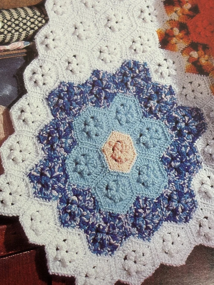 Patchwork Garden Quilt Look Afghan Crochet Pattern Card Needlecraft Shop - Image 4 of 4