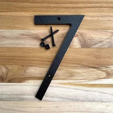 5 Inch Modern Plastic House Numbers and Letters with hardware 7, BLACK 