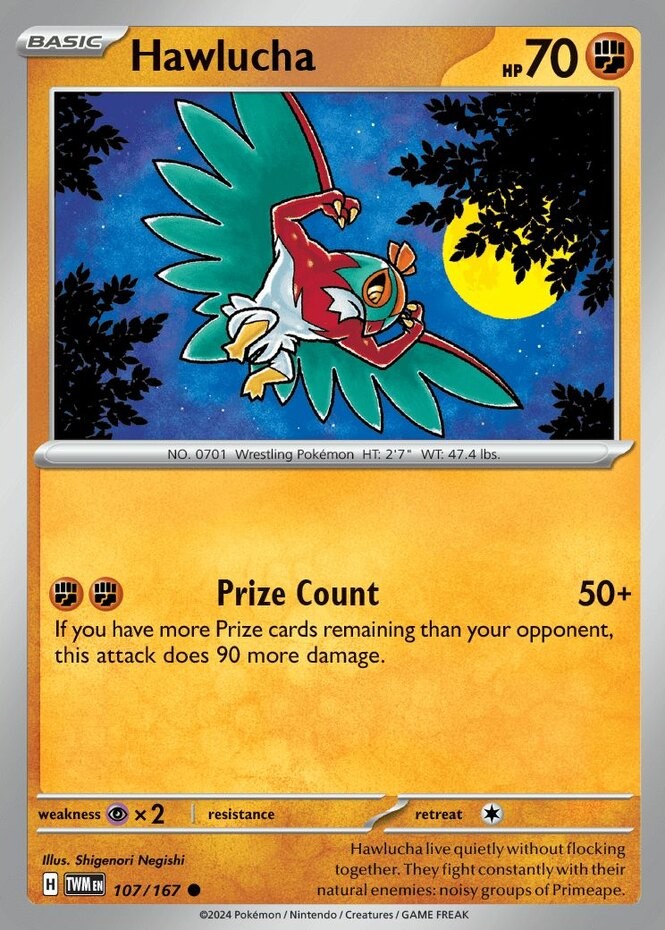 Hawlucha - 107/167 - Common - Reverse Holo - Near Mint