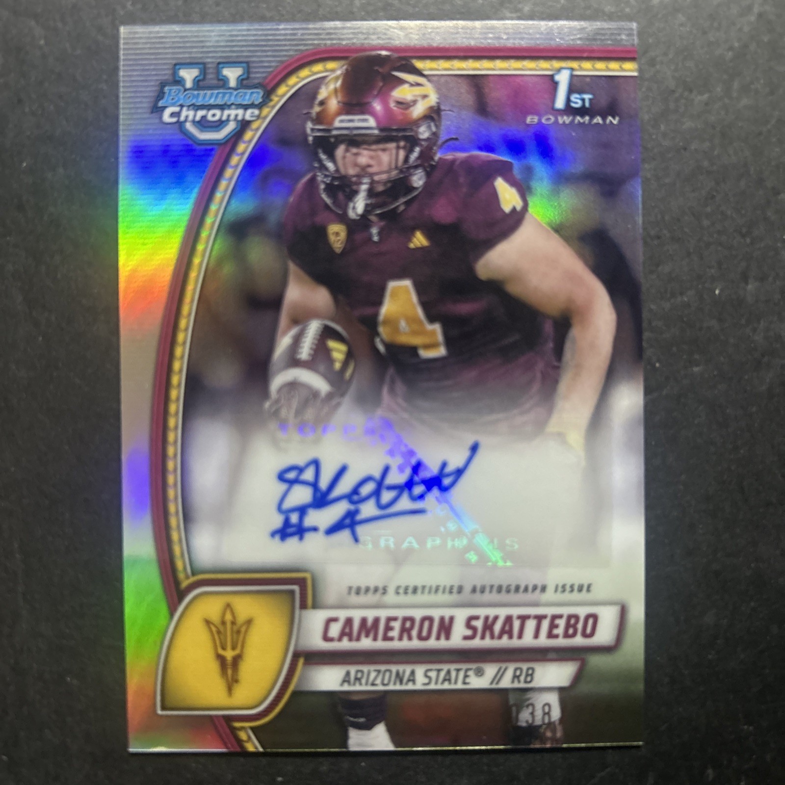 2024 Bowman U Chrome CAMERON SKATTEBO 1st Refractor Auto /299 ASU/GIANTS 💎 🔥
