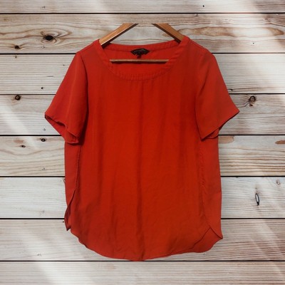 Banana Republic Orange Top Short Sleeve Lightweight Pullover Blouse Size Small