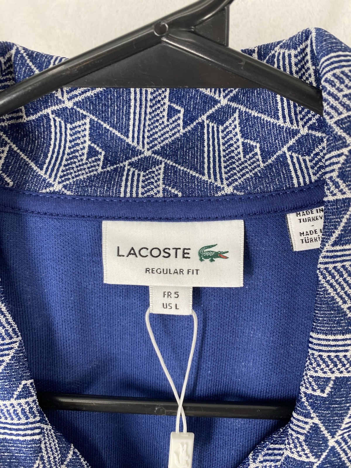 Lacoste Jacket Men's 5 Large Blue Paris Monogram Zip Up Track Golf Tennis $195 thumbnail 11
