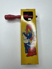 Vintage 1928 Kirchhoff Wooden Handle Tin Noisemaker with Dancers