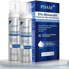 5% Minoxidil Hair Regrowth Foam for Men & Women – 2 Pack Treatment Supply