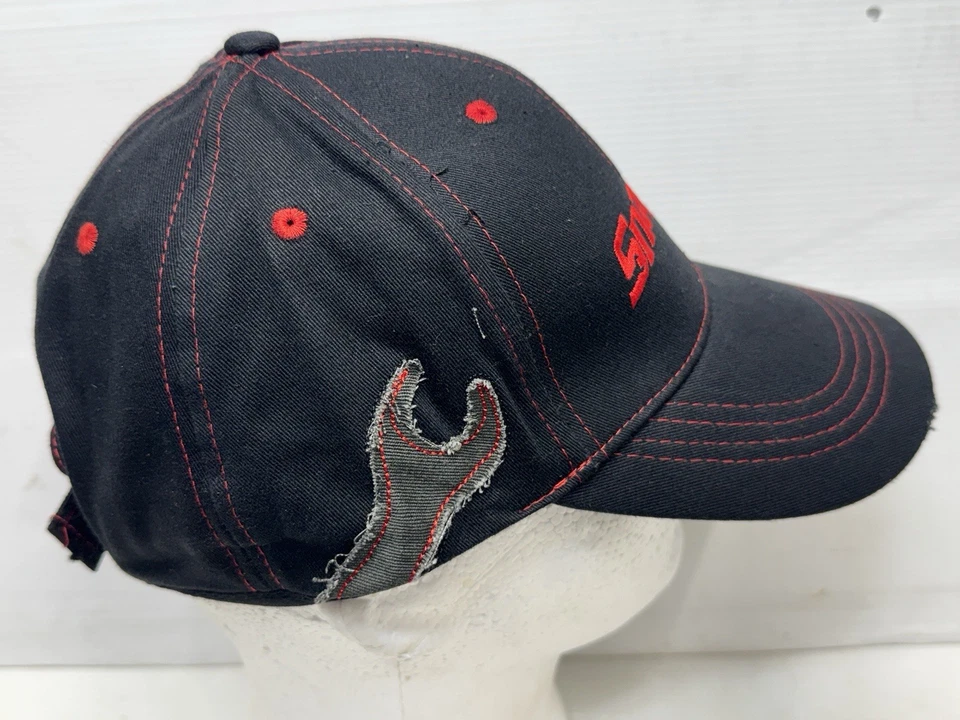 Herramientas a Presión Llave Envejecida Gorra Ajustable Rojo Negro Foto 2 de 4