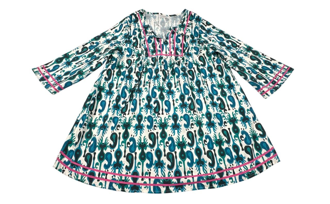 MissLook Green Paisley Boho Cottagecore Peasant Tunic Blouse. Women's - Size M