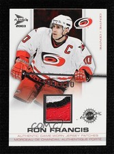 2002 Pacific Prism Platinum McDonald's Jersey /240 Ron Francis #3 Patch HOF 0f8