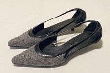 Vintage Bottega Veneta Pointed V-Cut Silhouette Pump Women SmallKitten Heel 9.5B