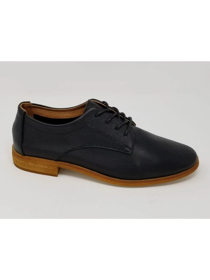 Zapatos Oxford N.Y.L.A PREMIUM para mujer negros punta Westwood tacón apilado cuero 6 Foto 4 de 4