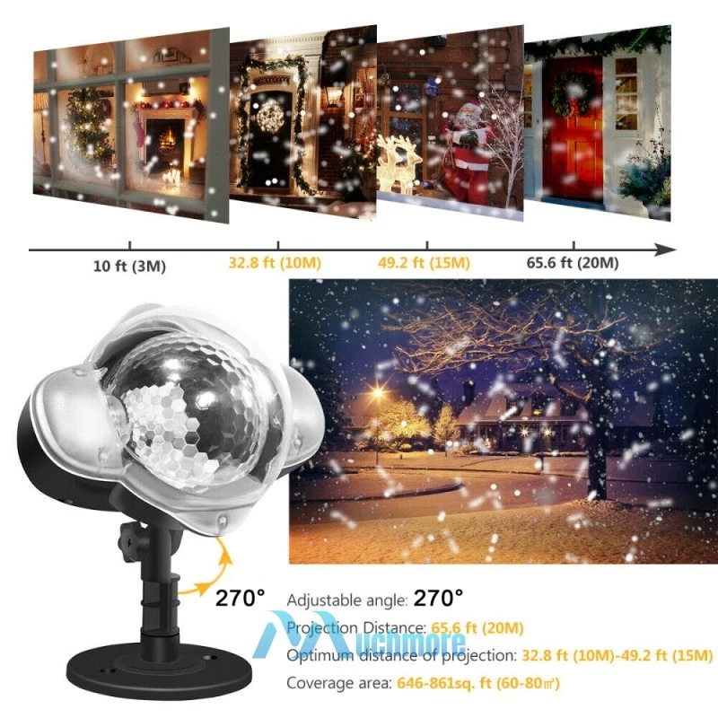 LOTE Floco de Neve de Natal LED Projetor a Laser Lâmpada de Jardim Impermeável Externa - Imagem 4 de 4