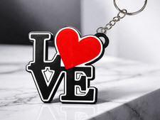 LOVE 3D Printed Keychain Key Ring Charm Bag Backpack Gift